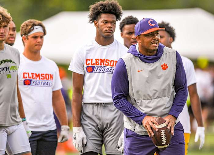 Tony Elliott at Clemson football practice